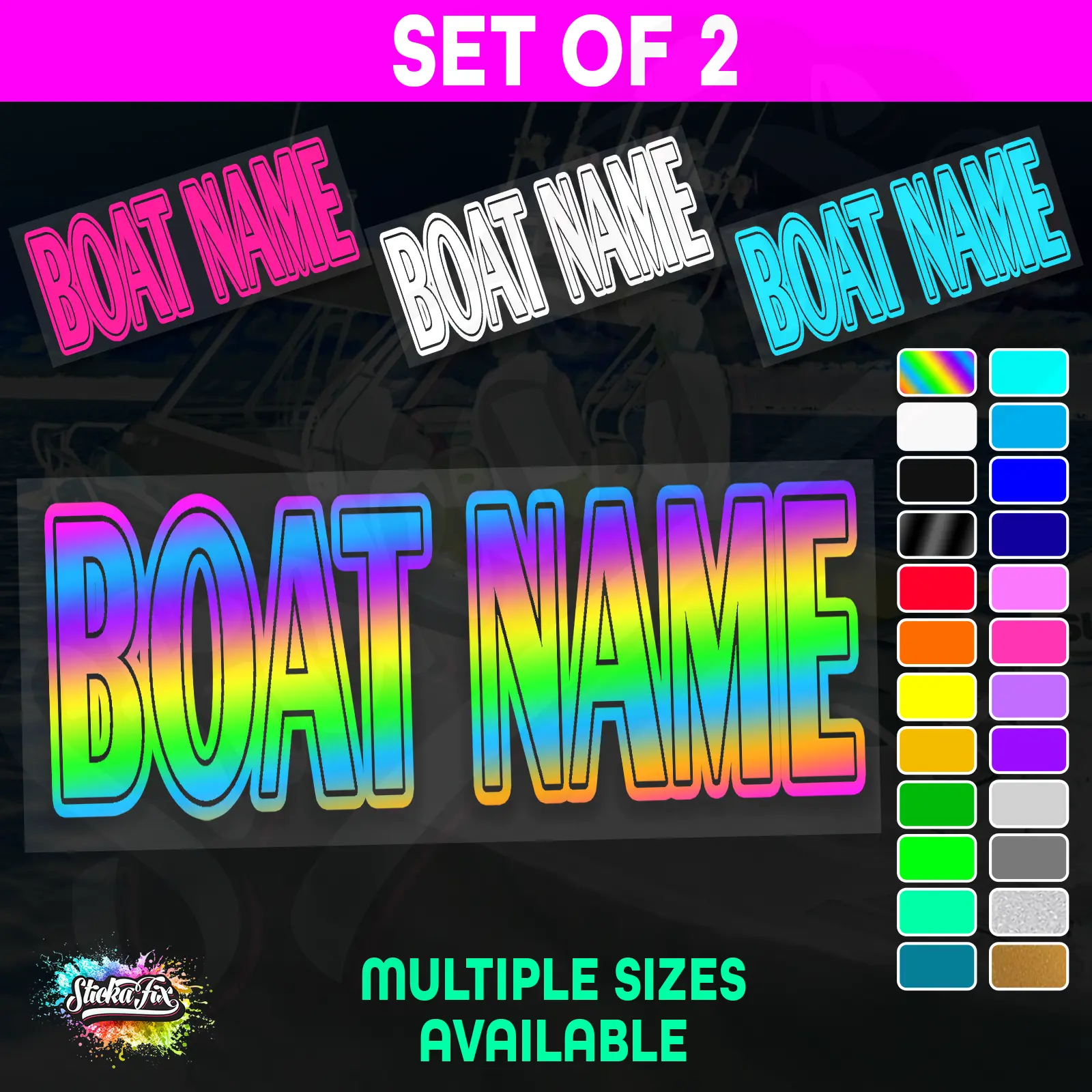 2x Custom Boat Name