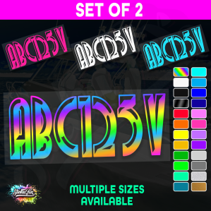 2x Boat Rego Sticker Decals Set 150mm High Vinyl Registration 200mm 250mm 300mm