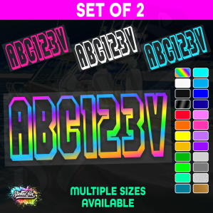 2x Boat Rego Sticker Decals Set 150mm High Vinyl Registration 200mm 250mm 300mm