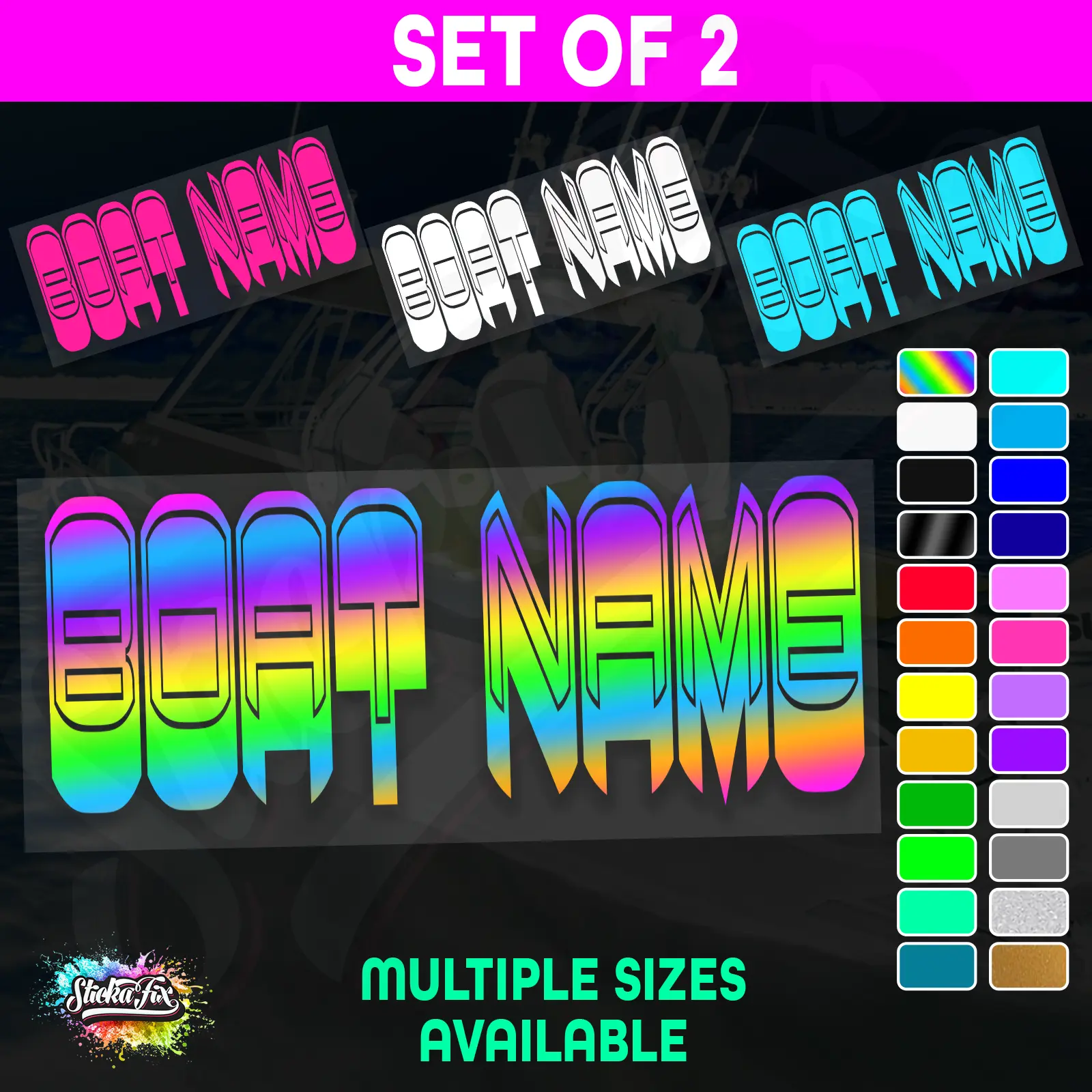 2x Custom Boat Name