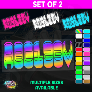 2x Boat Rego Sticker Decals Set 150mm High Vinyl Registration 200mm 250mm 300mm