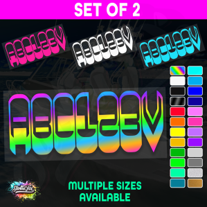 2x Boat Rego Sticker Decals Set 150mm High Vinyl Registration 200mm 250mm 300mm