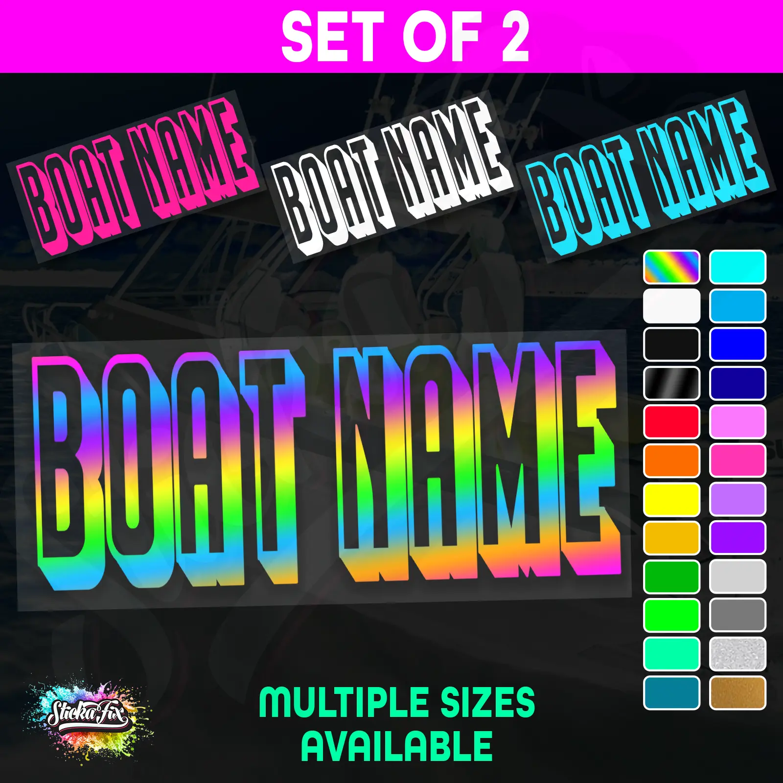 2x Custom Boat Name