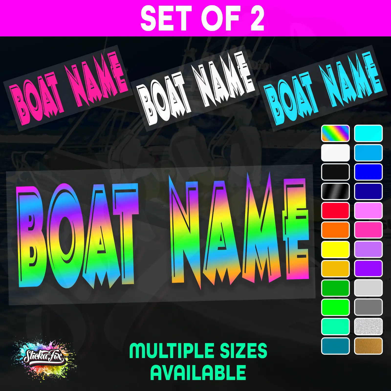 2x Custom Boat Name