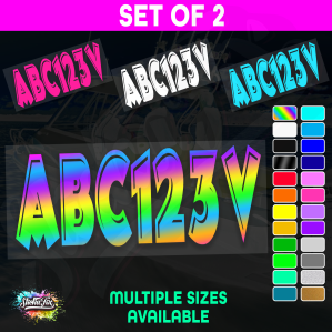 2x Boat Rego Sticker Decals Set 150mm High Vinyl Registration 200mm 250mm 300mm