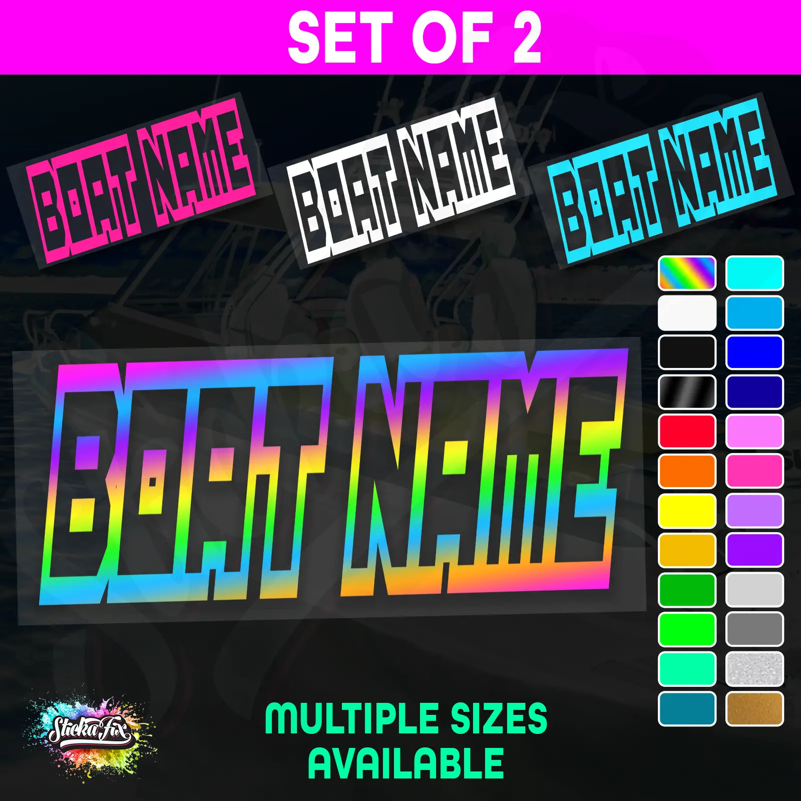 2x Custom Boat Name