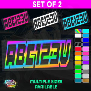 2x Jetski Rego Sticker Decals Set 100mm High Vinyl Registration 125mm 150mm