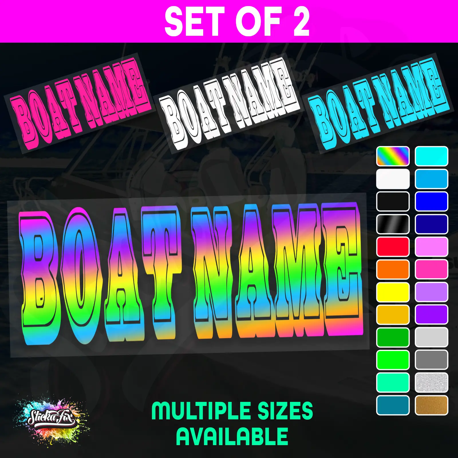 2x Custom Boat Name