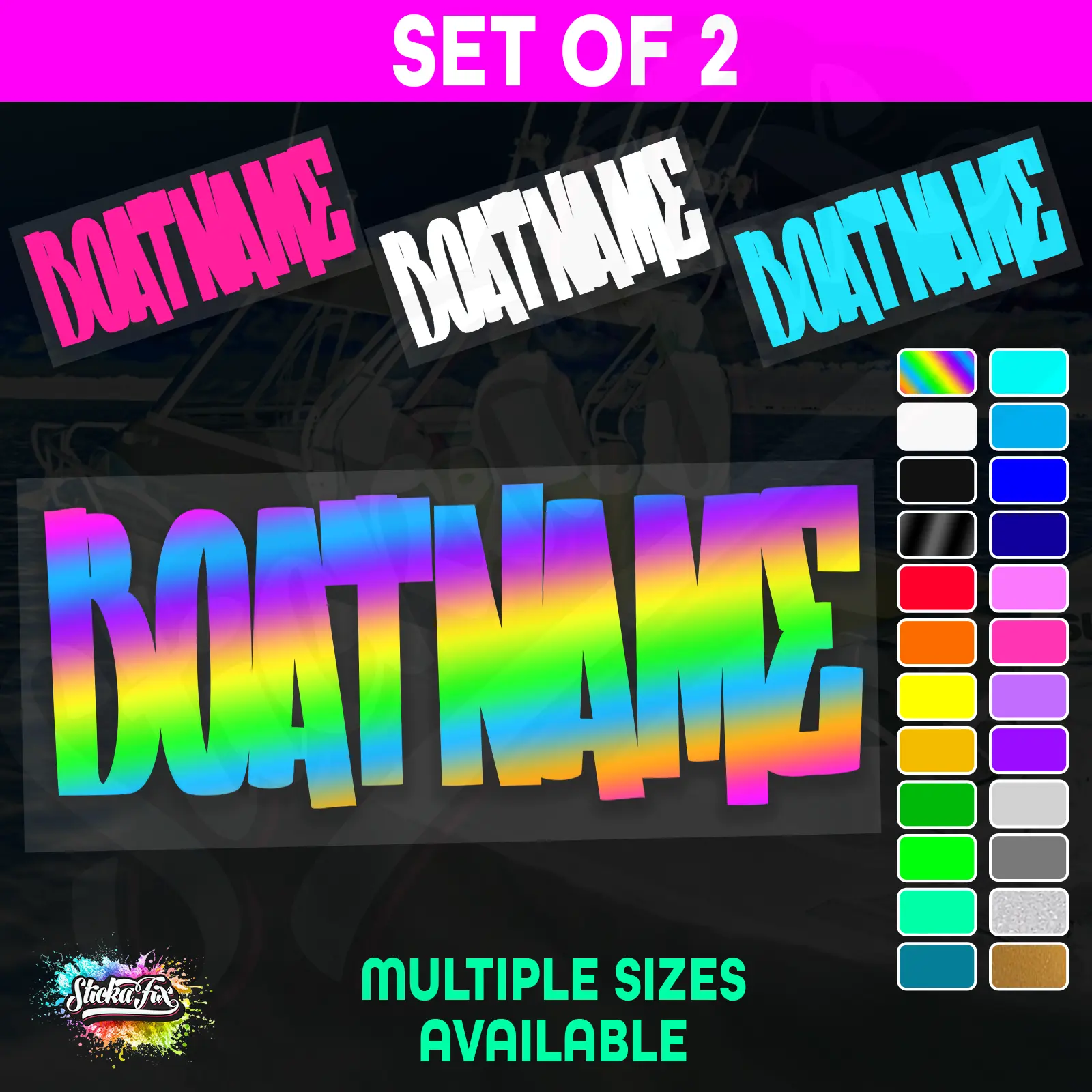2x Custom Boat Name