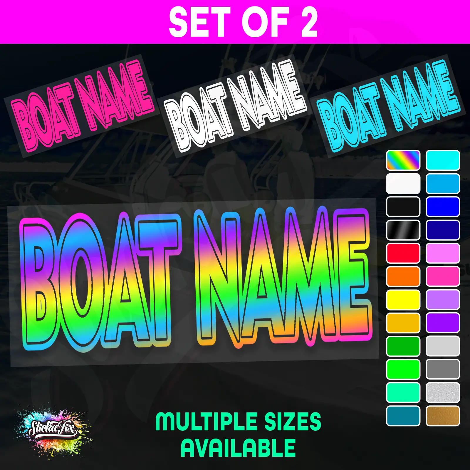 2x Custom Boat Name