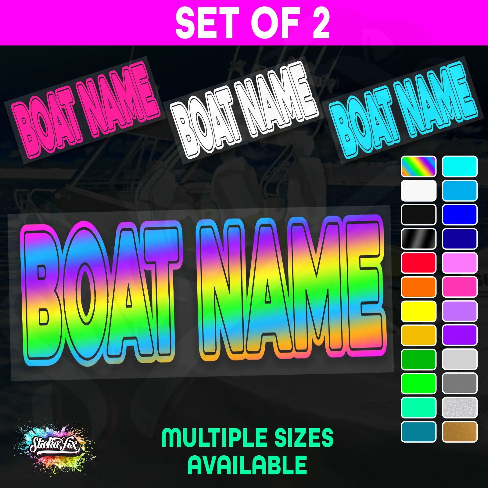 2x Custom Boat Name