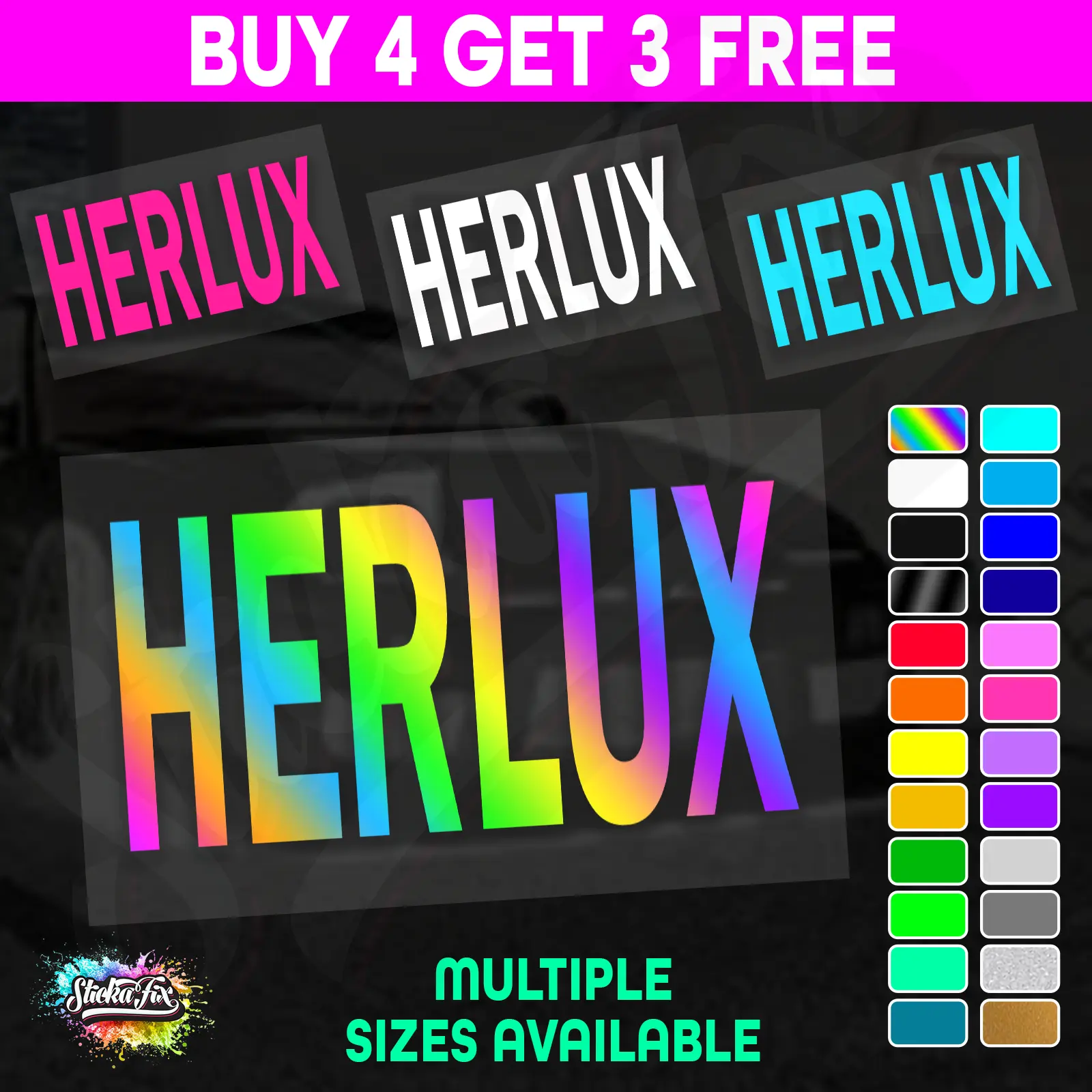 Herlux 4X4 car vinyl STICKER funny DECAL 4WD JDM Van Truck Ute Laptop