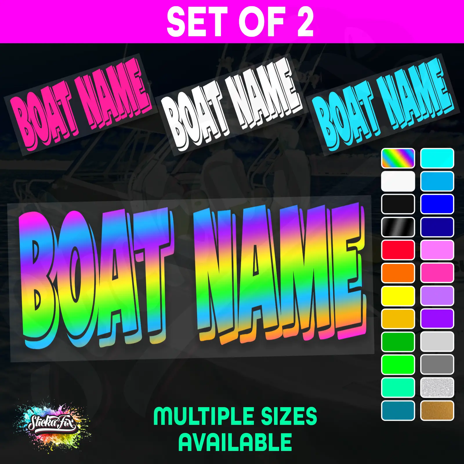 2x Custom Boat Name