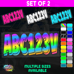 2x Boat Rego Sticker Decals Set 150mm High Vinyl Registration 200mm 250mm 300mm