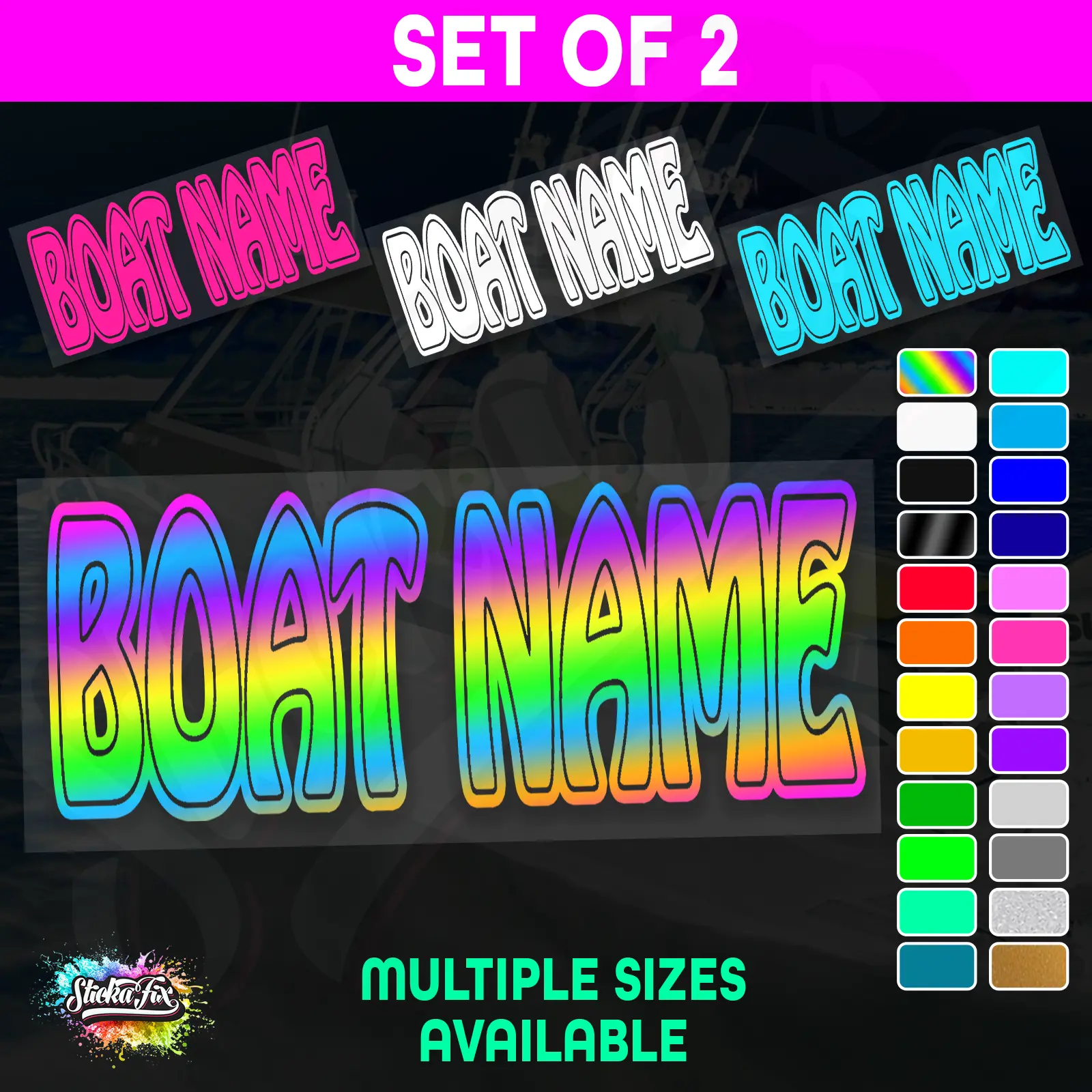2x Custom Boat Name
