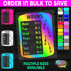 Shop Custom Business Hours Trading Opening Times Vinyl Decal Sticker
