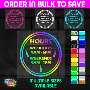 Shop Custom Business Hours Trading Opening Times Vinyl Decal Sticker