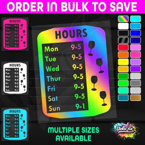 Shop Custom Business Hours Trading Opening Times Vinyl Decal Sticker