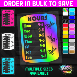 Shop Custom Business Hours Trading Opening Times Vinyl Decal Sticker