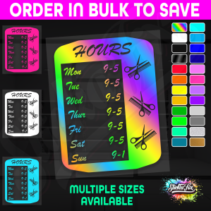 Shop Custom Business Hours Trading Opening Times Vinyl Decal Sticker