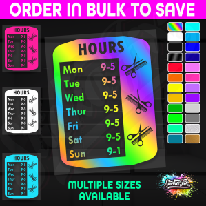 Shop Custom Business Hours Trading Opening Times Vinyl Decal Sticker