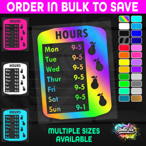 Shop Custom Business Hours Trading Opening Times Vinyl Decal Sticker