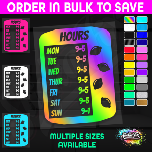 Shop Custom Business Hours Trading Opening Times Vinyl Decal Sticker