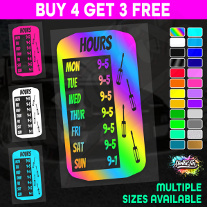 Shop Custom Business Hours Trading Opening Times Vinyl Decal Sticker