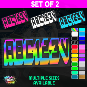 2x Jetski Rego Sticker Decals Set 100mm High Vinyl Registration 125mm 150mm