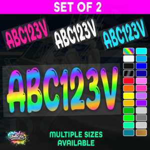 2x Boat Rego Sticker Decals Set 150mm High Vinyl Registration 200mm 250mm 300mm
