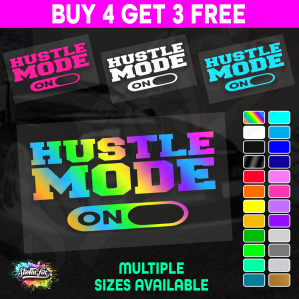 Hustle Mode On 4X4 car vinyl STICKER funny DECAL 4WD Ute Van JDM Truck Drift