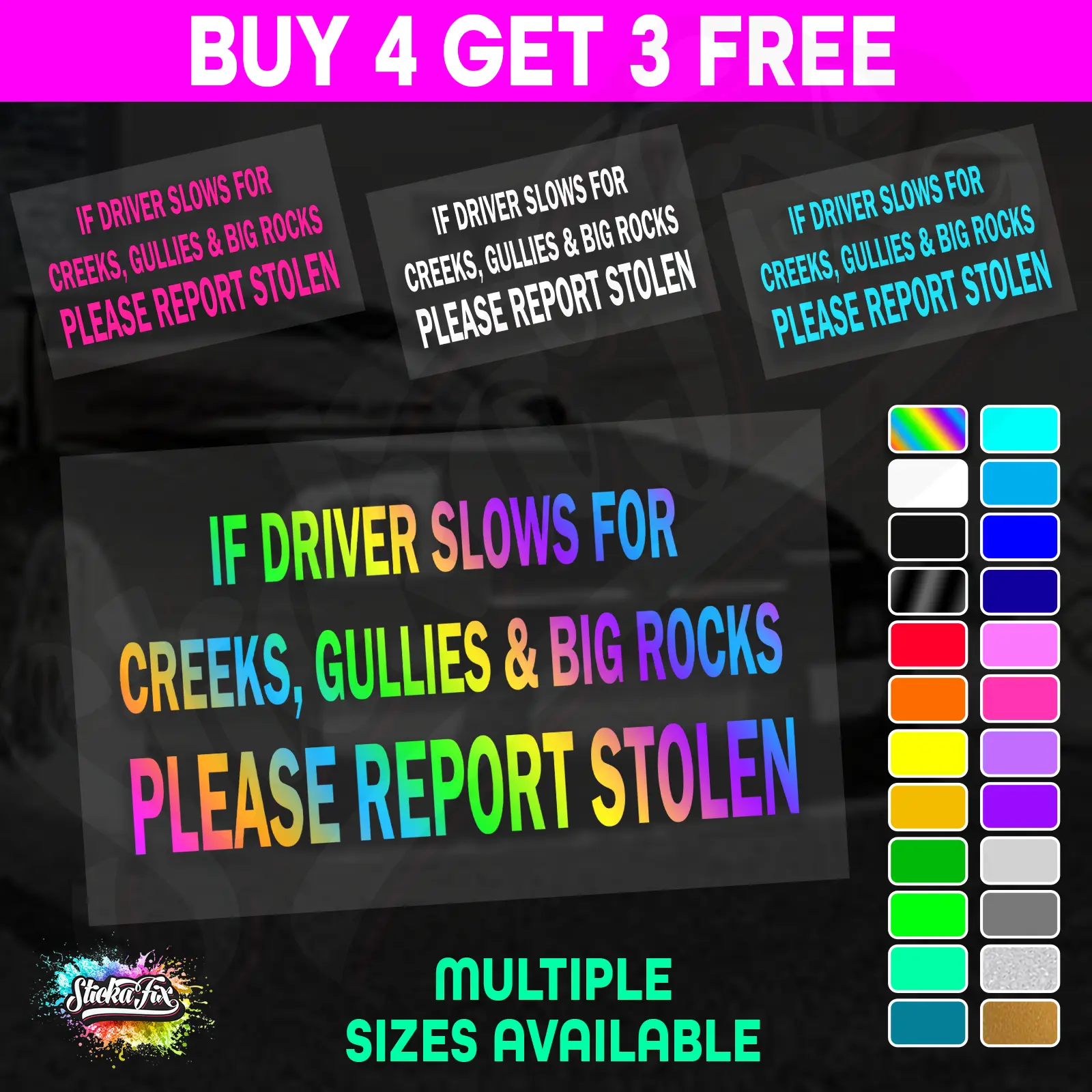 If Driver Slows Please Report Stolen