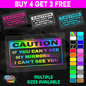 If You Cant See My Mirrors 4X4 car vinyl STICKER funny DECAL 4WD Ute Van JDM Truck Drift