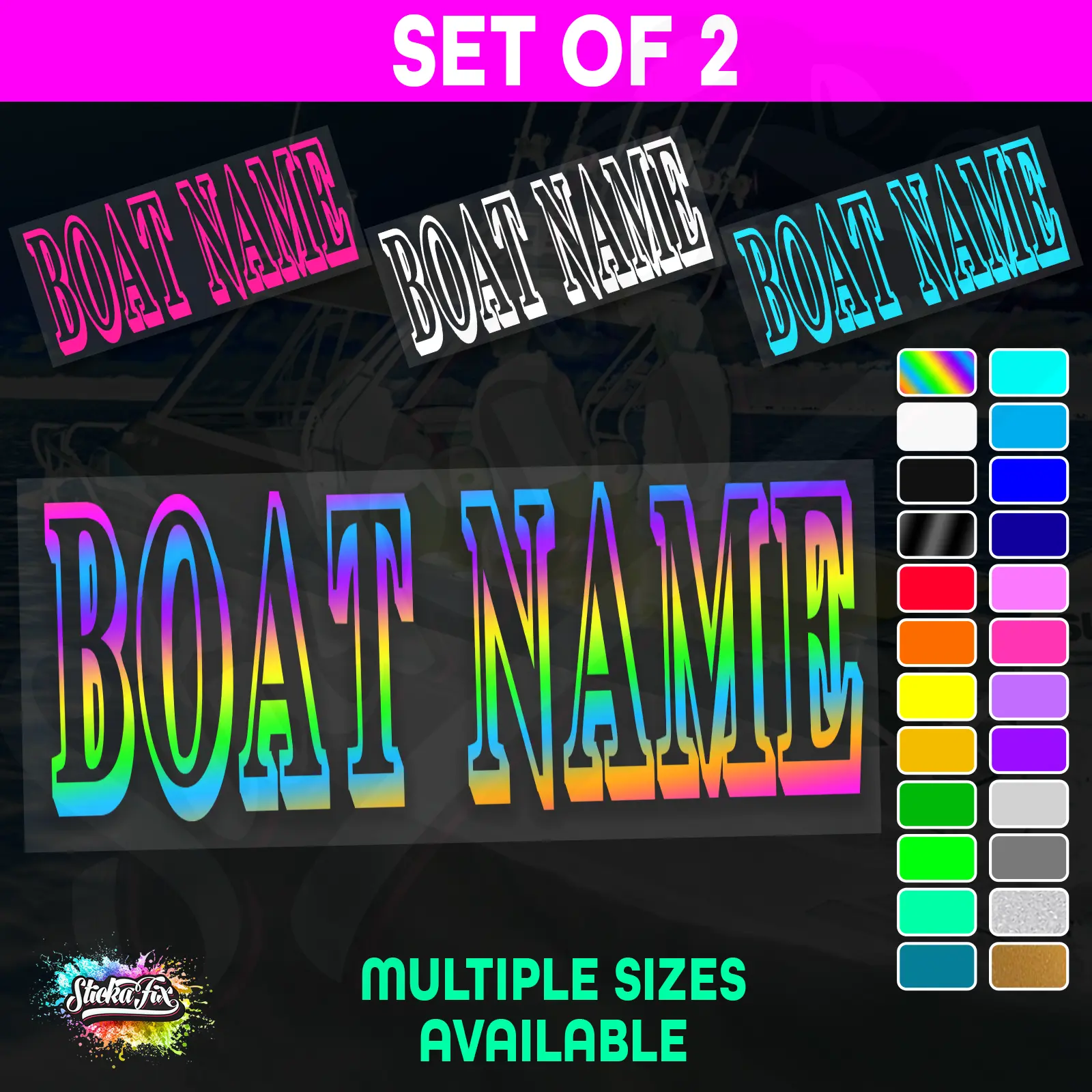 2x Custom Boat Name