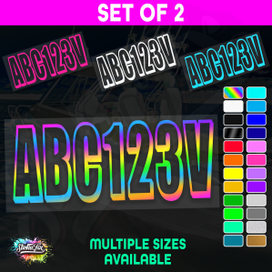 2x Boat Rego Sticker Decals Set 150mm High Vinyl Registration 200mm 250mm 300mm