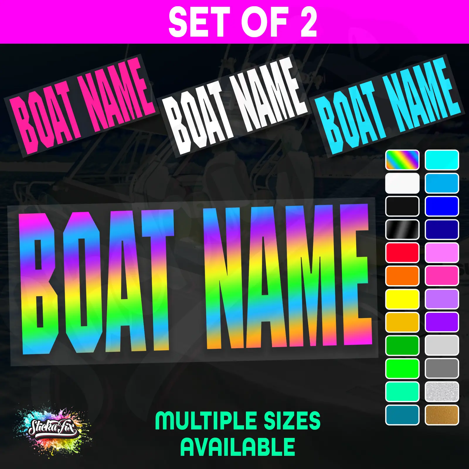 2x Custom Boat Name