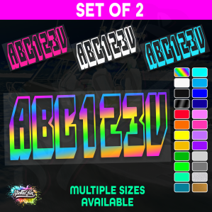 2x Boat Rego Sticker Decals Set 150mm High Vinyl Registration 200mm 250mm 300mm