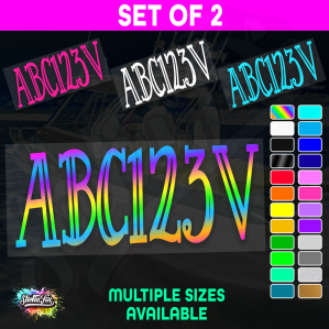2x Jetski Rego Sticker Decals Set 100mm High Vinyl Registration 125mm 150mm