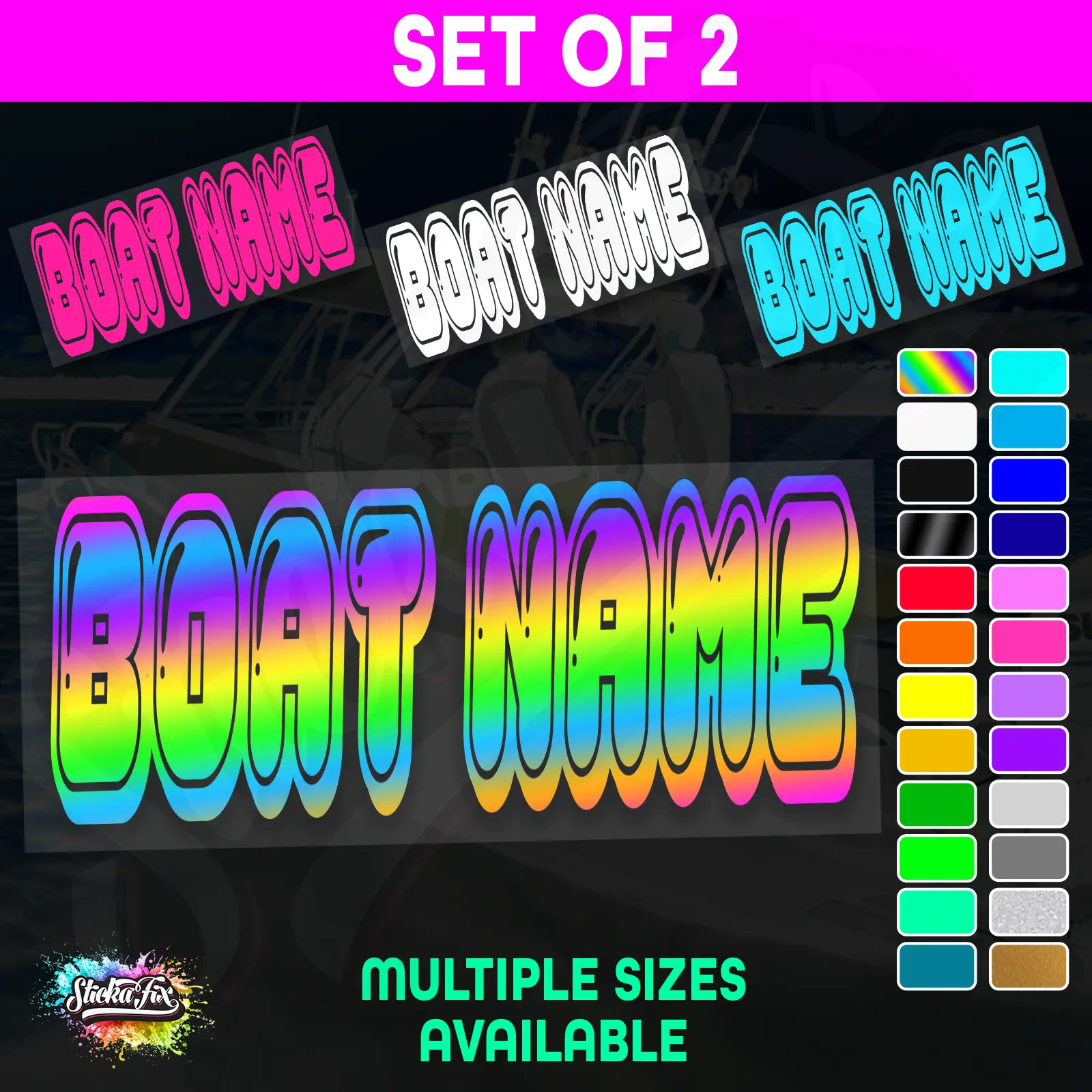2x Custom Boat Name