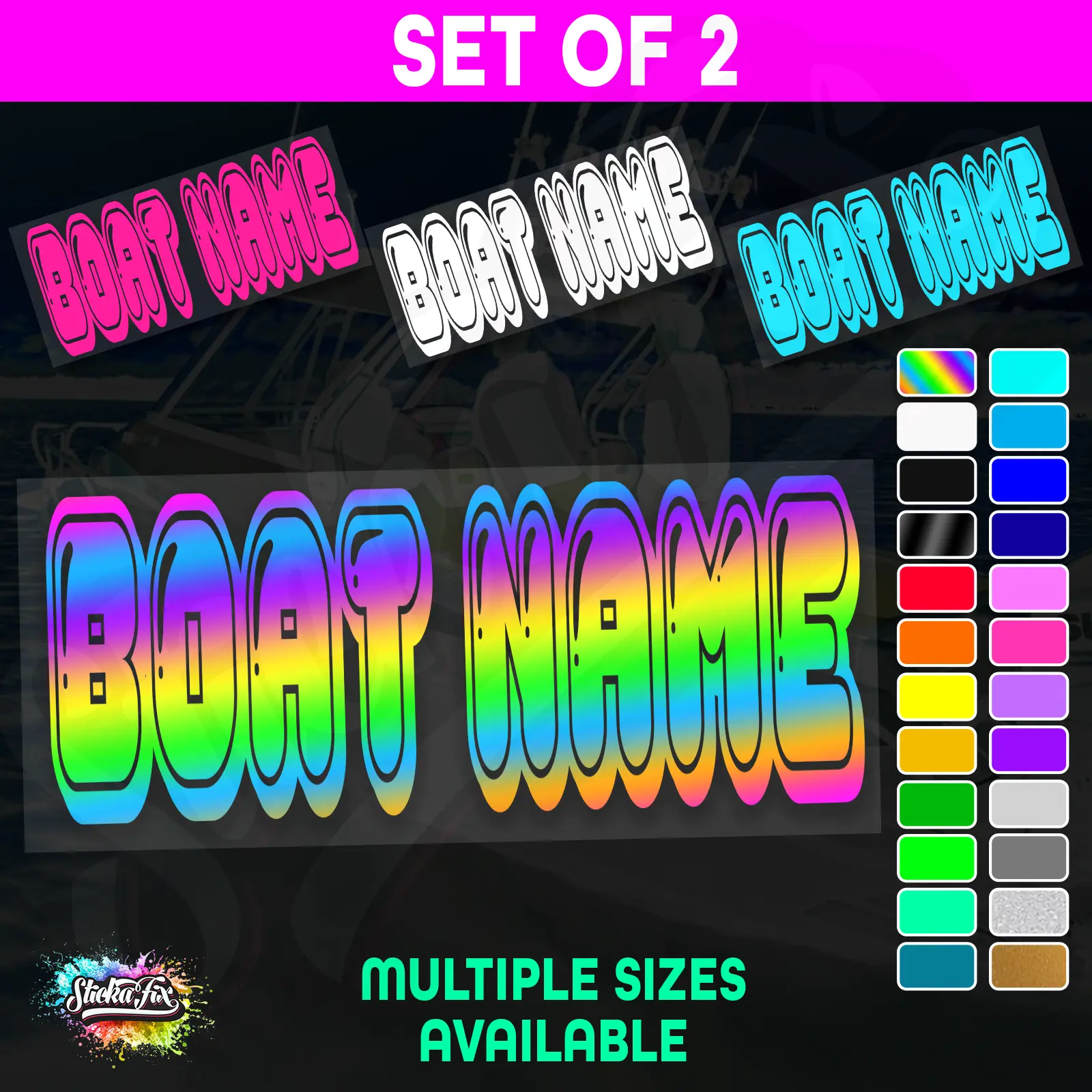 2x Custom Boat Name
