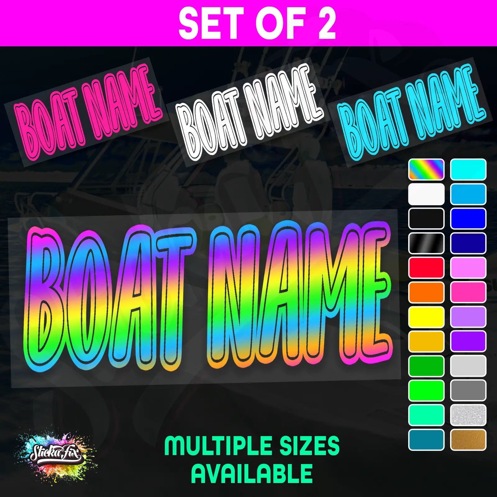 2x Custom Boat Name