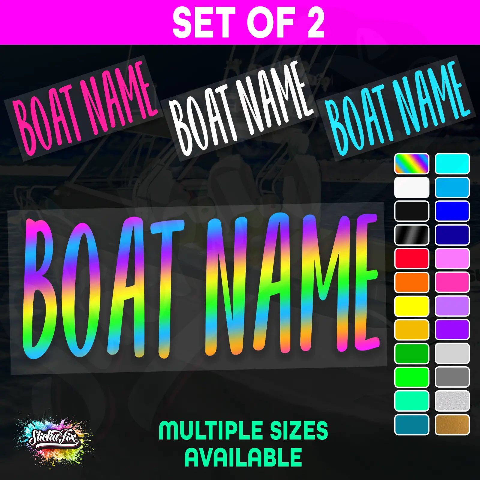 2x Custom Boat Name