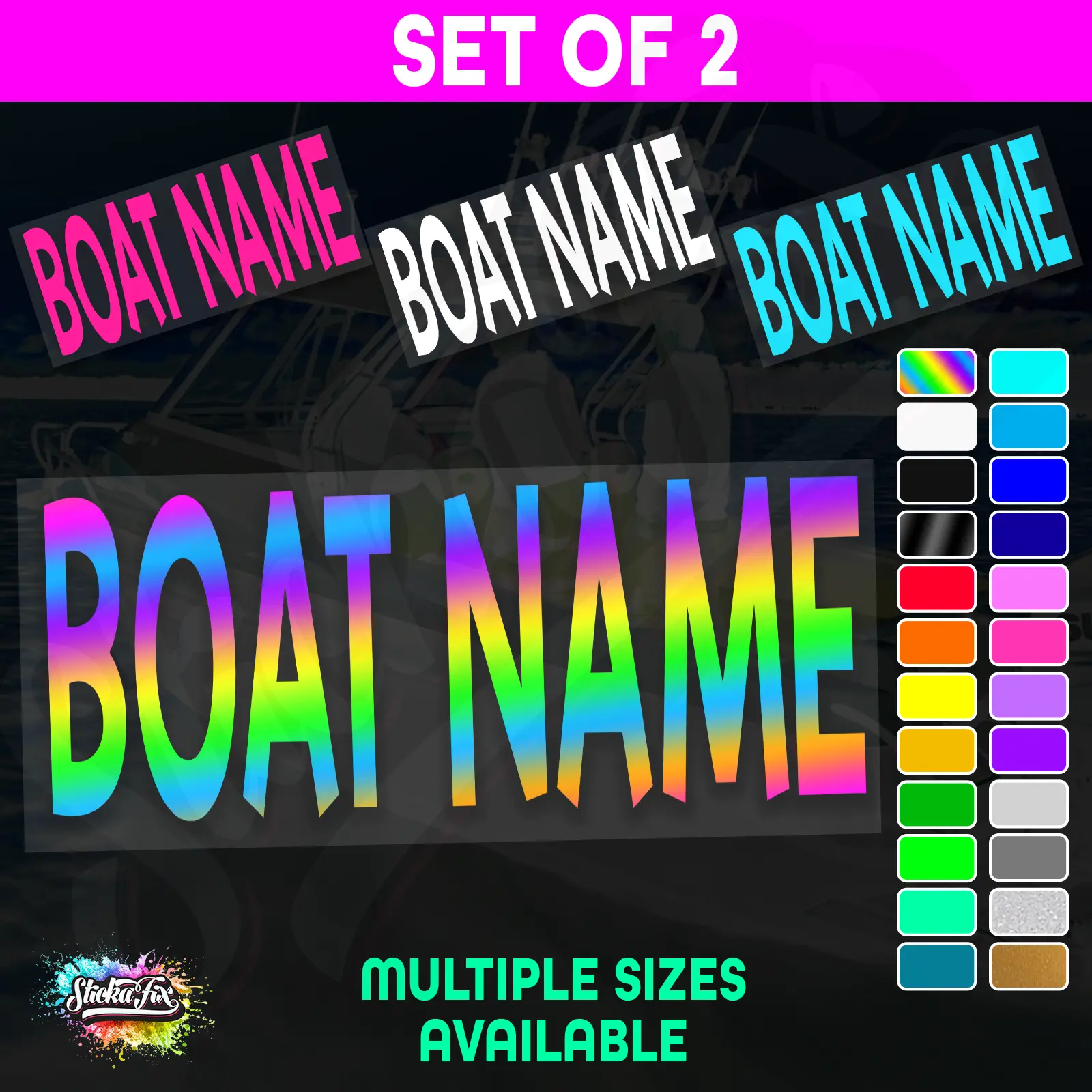 2x Custom Boat Name