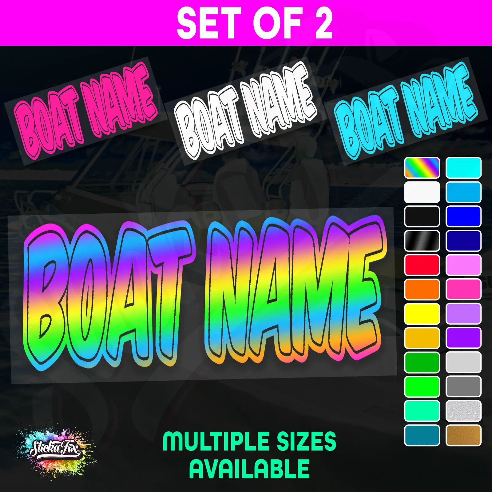 2x Custom Boat Name
