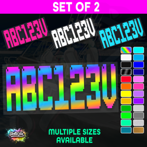 2x Boat Rego Sticker Decals Set 150mm High Vinyl Registration 200mm 250mm 300mm