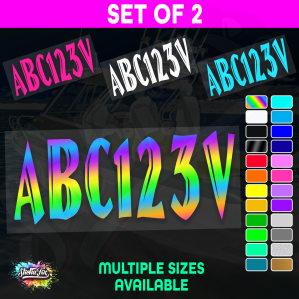 2x Boat Rego Sticker Decals Set 150mm High Vinyl Registration 200mm 250mm 300mm
