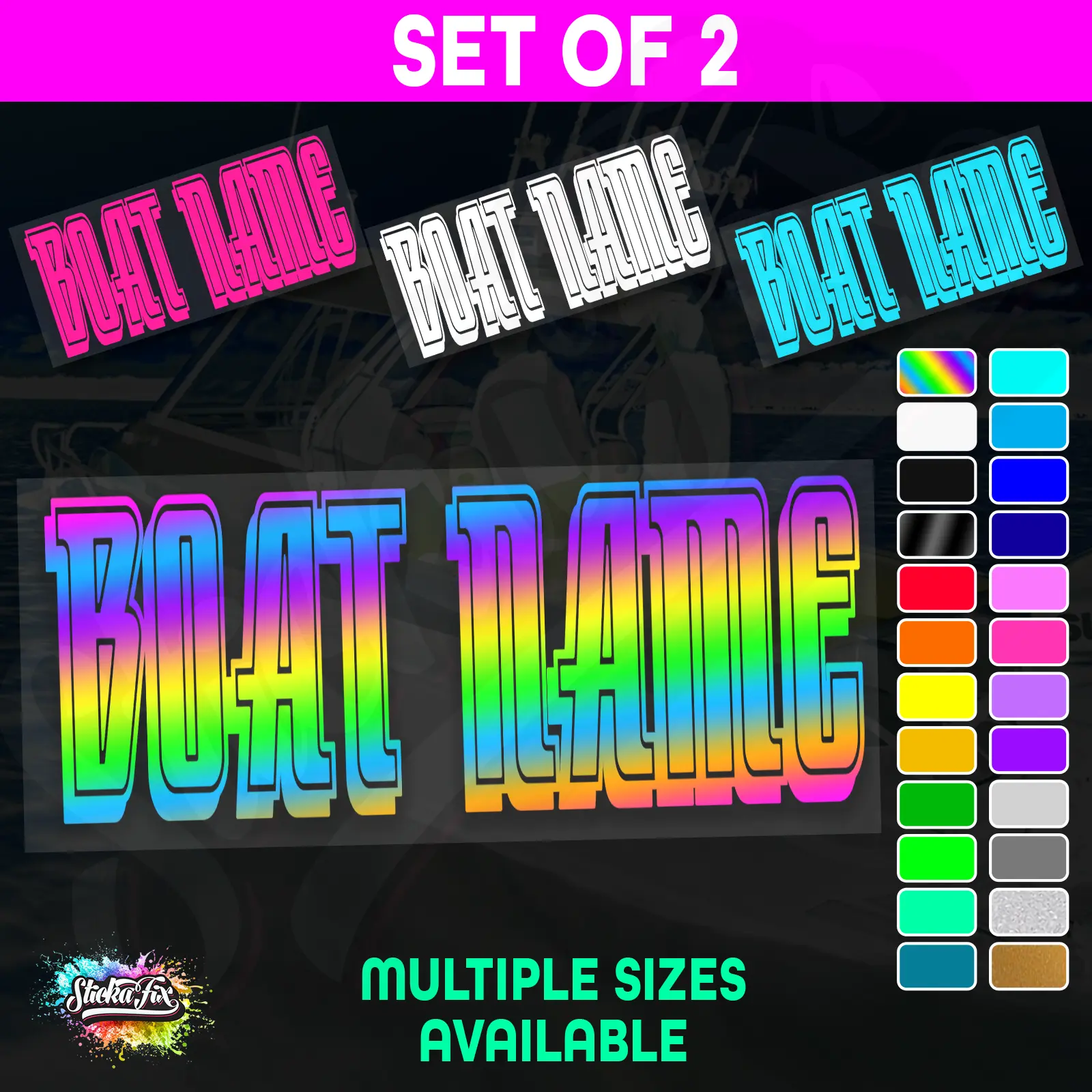 2x Custom Boat Name