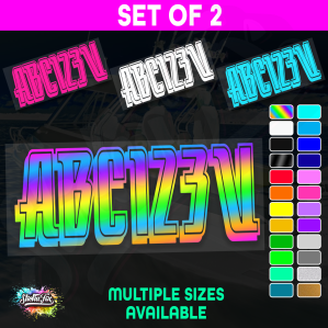 2x Boat Rego Sticker Decals Set 150mm High Vinyl Registration 200mm 250mm 300mm