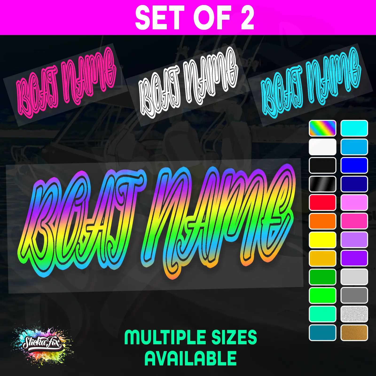 2x Custom Boat Name