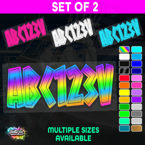 2x Boat Rego Sticker Decals Set 150mm High Vinyl Registration 200mm 250mm 300mm